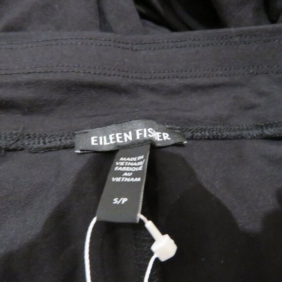 EILEEN FISHER Wide Leg Pant Black Stretch Pull On Size Small Minimalist Travel - Picture 13 of 15
